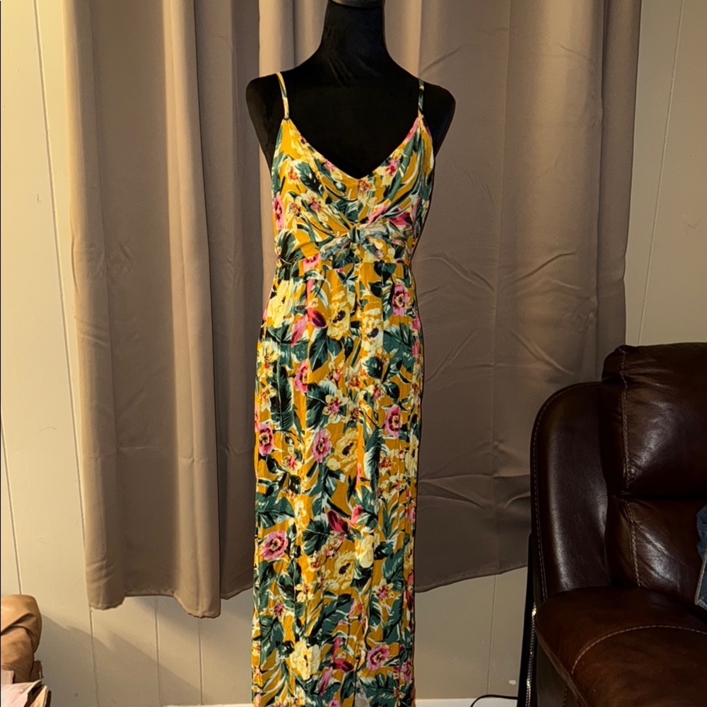 Parc & Lex Floral Yellow Maxi Dress